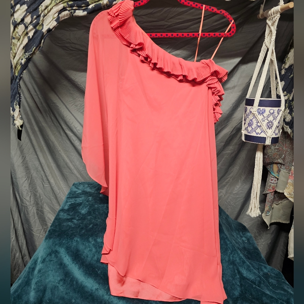 NEW Max and Cleo Coral Rose Woven Cocktail Dress sz 2
